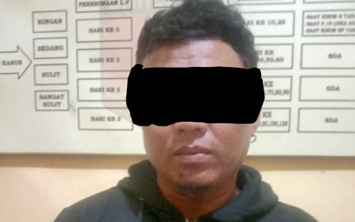 Terduga pelaku saat diamankan