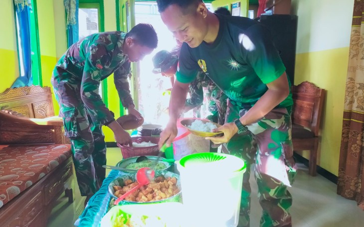 Sarapan Penuh Gizi Satgas TMMD 112 Kodim 0818