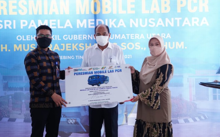 Wagub SU Dan Walikota Tebing Tinggi Resmikan Mobile Lab PCR PT. Sri Pamela Medikal Tebing Tinggi