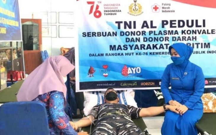 Jelang HUT RI Ke-76 Lanal Karimun Gelar Bakti Sosial Donor Darah