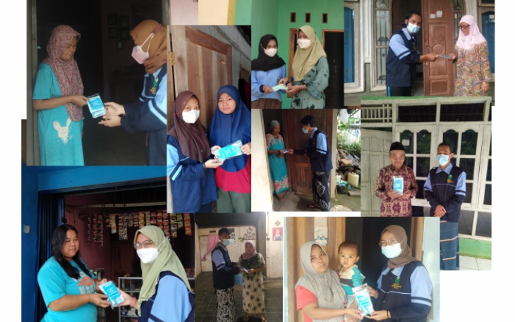 KKN UIN Walisongo Semarang Semprot Disinfektan, Bagi Masker, Handsanitizer dan Tempat Cuci Tangan Cegah Penyeberan Covid-19