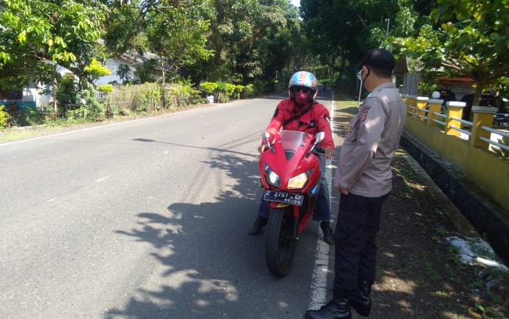 Polres Garut - Kapolsek Cisompet : Giat Ops Yustisi & PPKM Level 3 Wilkum Cisompet