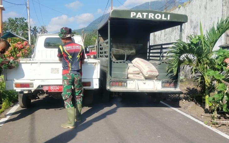 Penyuplaian logistik kesetiap titik lokasi pekerjaan fisik TMMD kodim 1310/Bitung