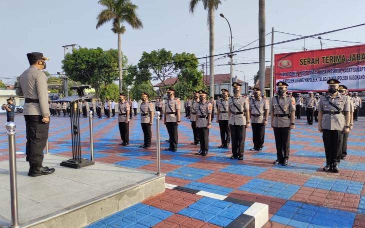 Kapolres Majalengka Pimpin Sertijab Wakapolres, Kasat Reskrim, Kasat Lantas, Kasat Samapta dan 4 Kapolsek