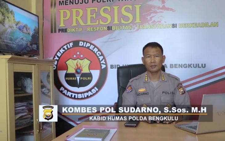 Kabid Humas Polda Bengkulu Kombes Pol Sudarno SSos MH