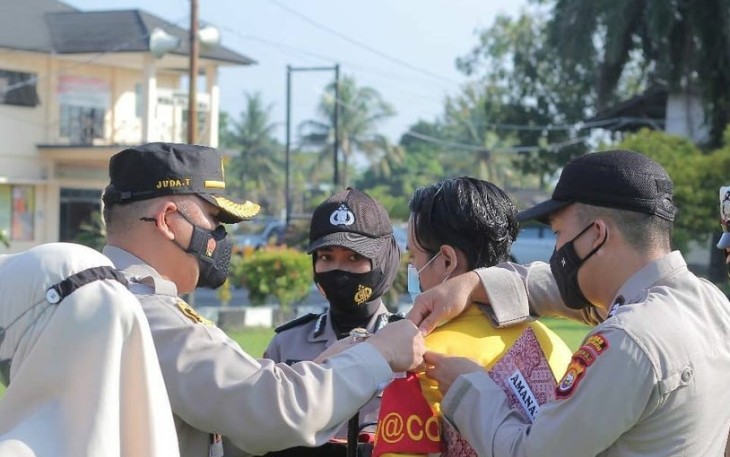 Polres Bengkulu Selatan Gelar Upacara Penyambutan Relawan Vaksinator