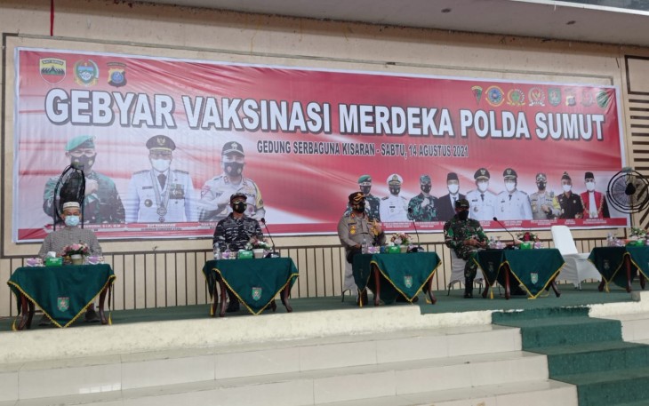 Pemkab Asahan Dan Forkopimda Tinjau Pelaksanaan Vaksinasi Covid-19 Tahap I di Gedung Serbaguna Kisaran