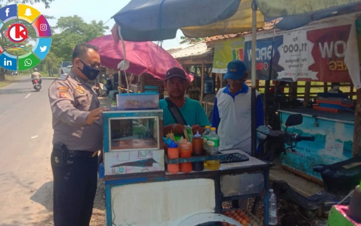 Polsek Sumberjaya Sambangi Pelaku Usaha Dagang Di Area Per-Industrian di Wilkum Binaannya