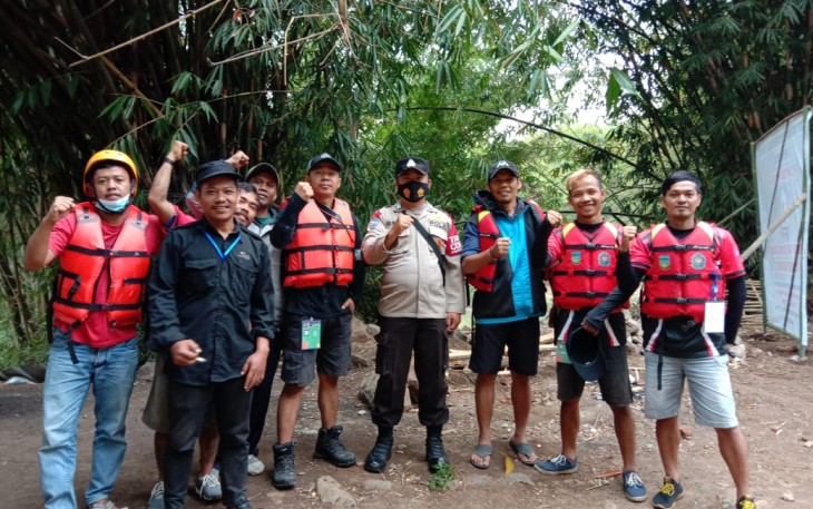 Polsek Banyuresmi Polres Garut Terus Kawal Pelaksanaan Cabor Arung Jeram PORKAB 2021