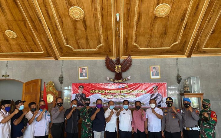 Intensifkan Pencegahan Narkoba, Polres Tulungagung Launching Kampung Tangguh Bersinar di Desa Gesikan
