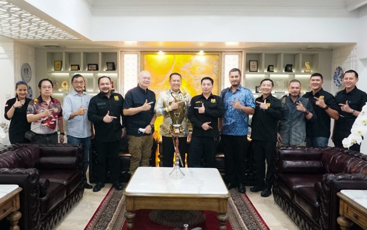 Bamsoet usai rapat persiapan Turnamen Tembak PERIKHSA CUP 2022, di Jakarta, Rabu (12/10/22).