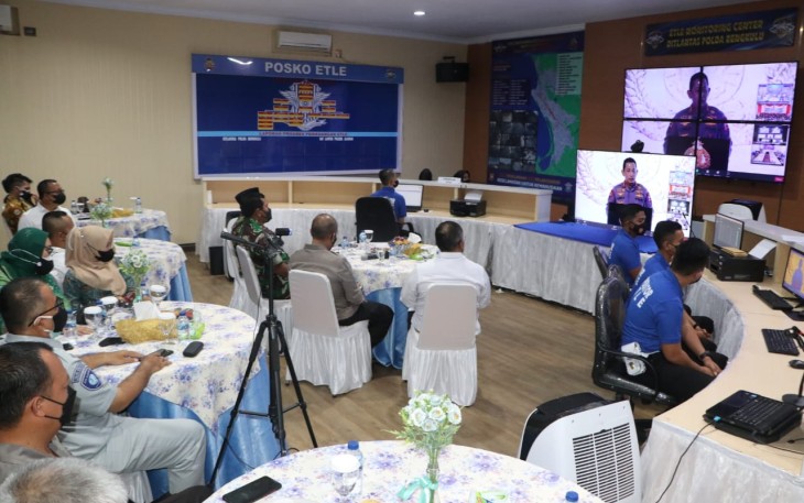 Kapolda Bengkulu bersama Forkopimda saat Ikuti Launching ETLE Nasional Tahap II