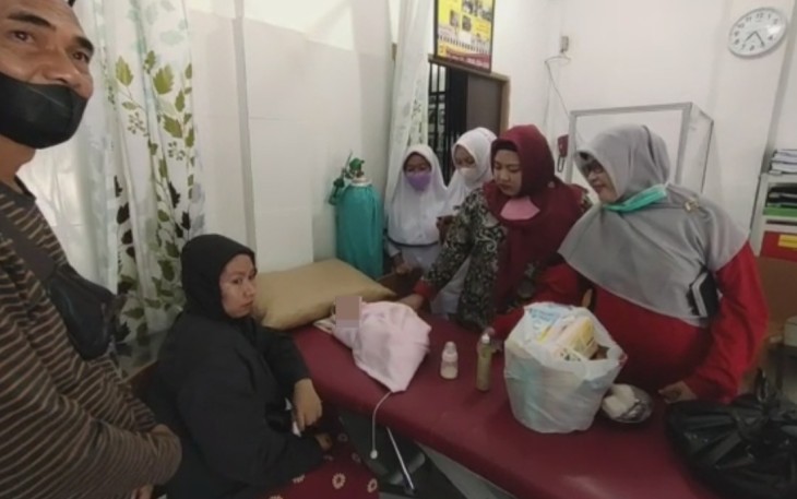 Bayi dalam kondisi sehat setelah mendapat perawatan medis di Puskesmas stempat