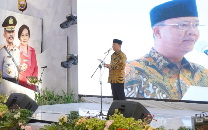 Gubernur Rohidin menyampaikan ucapan terima kasih atas dedikasi dan sinergitas Irjen Pol. Guntur Setyanto selama menjabat sebagai Kapolda di Bumi Rafflesia. 