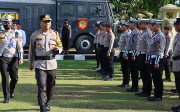 Polres Oku Timur saat Apel Gelar Pasukan