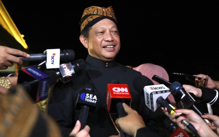 Mendagri Muhammad Tito Karnavian saat di Pura Mangkunegaran, Solo, Minggu (11/12/2022) malam.