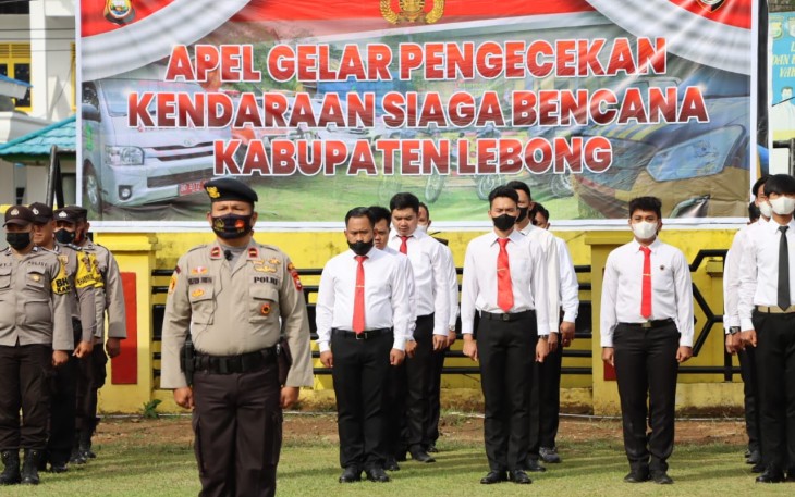 Polres Lebong bersama Stakeholder saat Gelar Apel Siaga Bencana