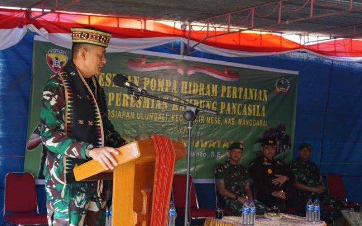 Pangdam IX/Udayana Mayjen TNI Sonny Aprianto, S.E., M.M., dalam sambutannya