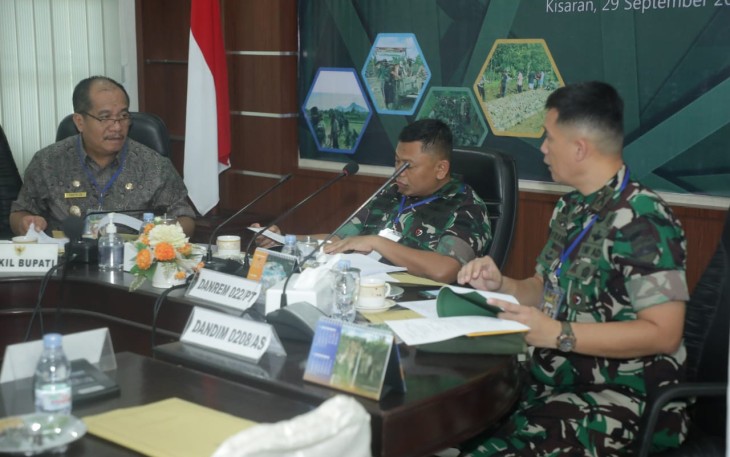 Wakil Bupati Asahan, Taufik Zainal Abidin Siregar, S.Sos., M.Si saat Ikuti Rakornis TMMD ke -115 secara virtual