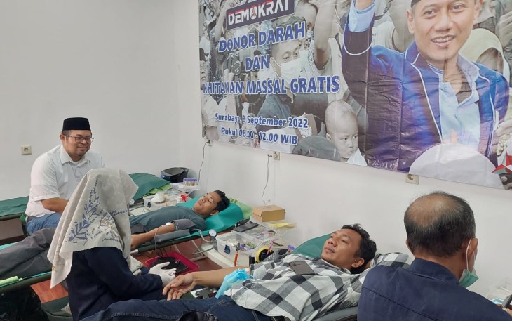 Donor Darah Semarakkan HUT ke-21 Partai Demokrat