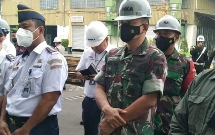 Dandim Madiun saat Turut Dampingi Kunker Wamen II BUMN di PT INKA