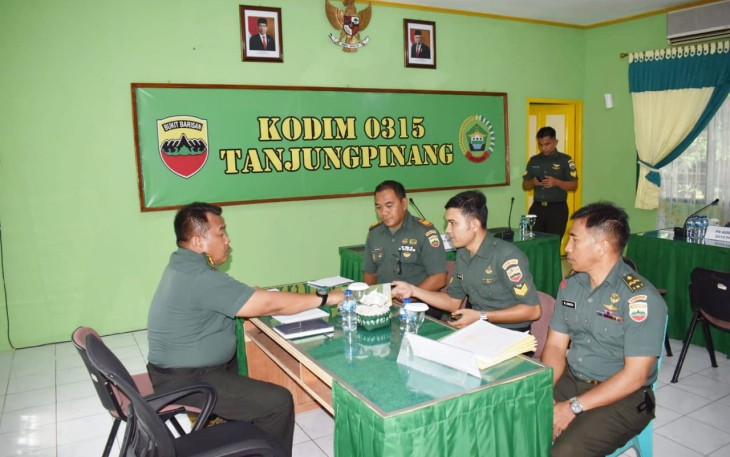 Dandim 0315/Tanjungpinang saat Terima Kunjungan Tim Wasrik Itdam I/BB