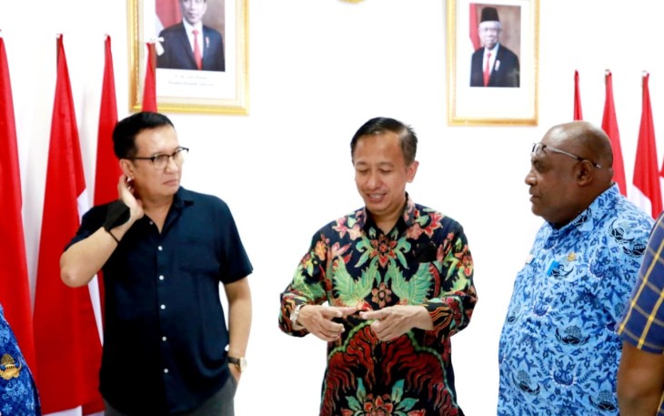 Pokja I Satgas Pengawalan DOB saat Lakukan Kunjungan Awal di Kabupaten Merauke