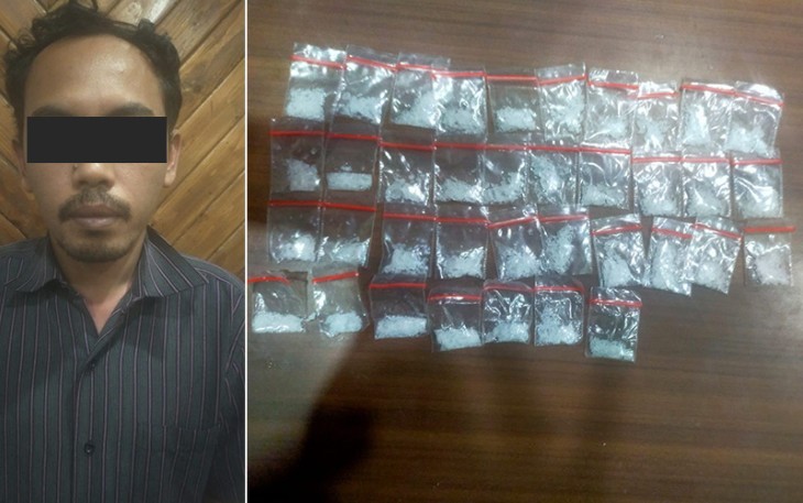 Tersangka dan barang bukti saat diamankan