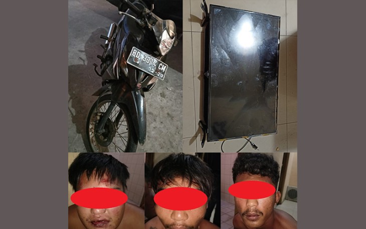 Barang bukti dan pelaku saat diamankan