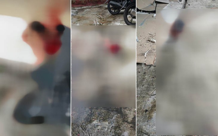 Usai ledakan, organ tubuh OTK yang diduga lakukan bom bunuh diri berceceran dihalaman Mapolsek Astanaanyar, Rabu (07/12/2022).