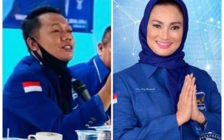 Ketua DPC Partai Demokrat Kediri, Yakup dan Ketua DPC Partai Demokrat Kota Surabaya, Lucy Kurniasari  