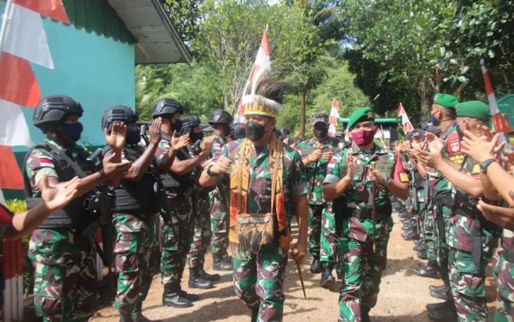 Kunjungan kerja Pangdam IV/Dip di Satgas Pamtas Yonif 410/Alg