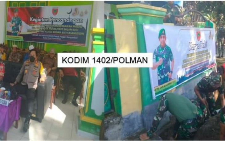 Kodim Jajaran Korem 142/Tatag Serentak Laksanakan Pembersihan Masjid
