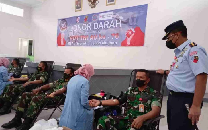 Lanud Muljono Gelar Donor Darah, Peringati HUT Ke-76 TNI AU