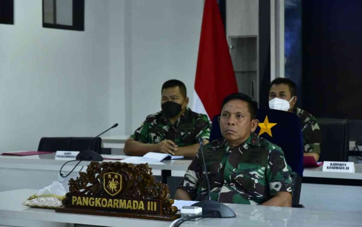 Panglima Koarmada III Mengikuti Rapat Percepatan Vaksinasi Covid-19 Secara Virtual