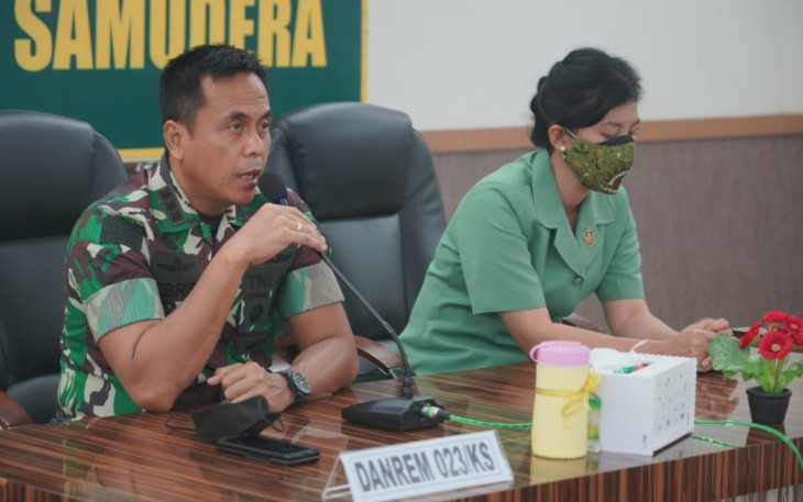Exit Briefing Danrem 023/KS Bersama Seluruh Prajuritnya Secara Virtual