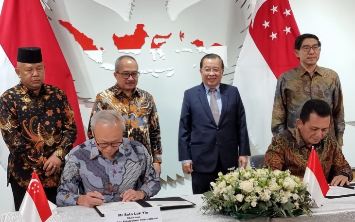 Penandatangan kerja sama bidang teknologi pertanian dan aquaculture antara Pemprov Kepri dan Republic Polytechnic Singapura