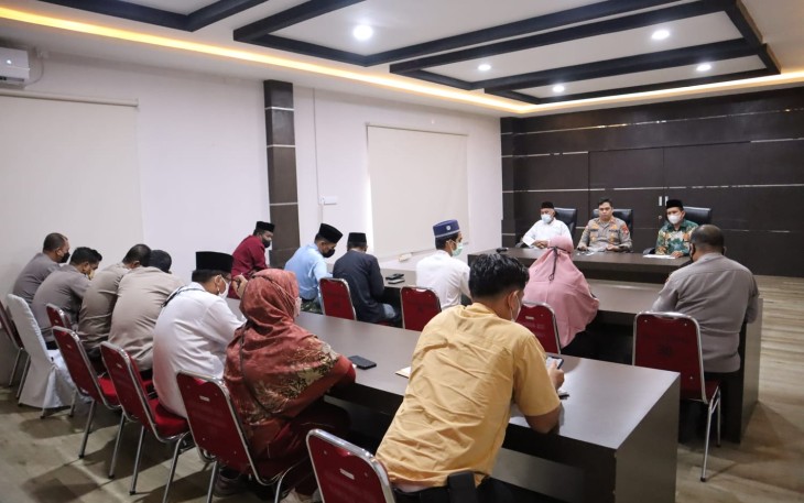 Polres Lingga bersama PCNU dan Kemenag Kabupaten Lingga, saat rapat Koordinasi