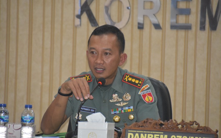 Danrem 073/Mkt menerima paparan dari Dandim jajaran Korem 073/Mkt