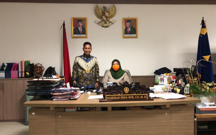 Wabup Lingga saat menemui BNPB RI di Jakarta, untuk mendapatkan bantuan pengganti kapal Speedboat yang terbakar