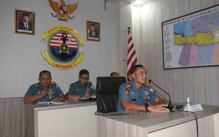 Danlantamal V pimpin rapat rekrutmen Komcad secara virtual. Rabu (27/4/2022)