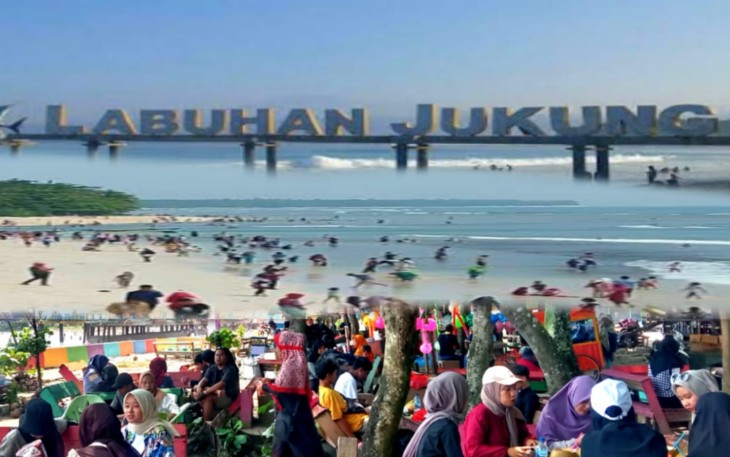 Kawasan wisata Pantai Labuhan Jukung (Labju), Kecamatan Pesisir Tengah, Kabupaten Pesisir Barat (foto :Jokson, Jumat 6/5/2022)