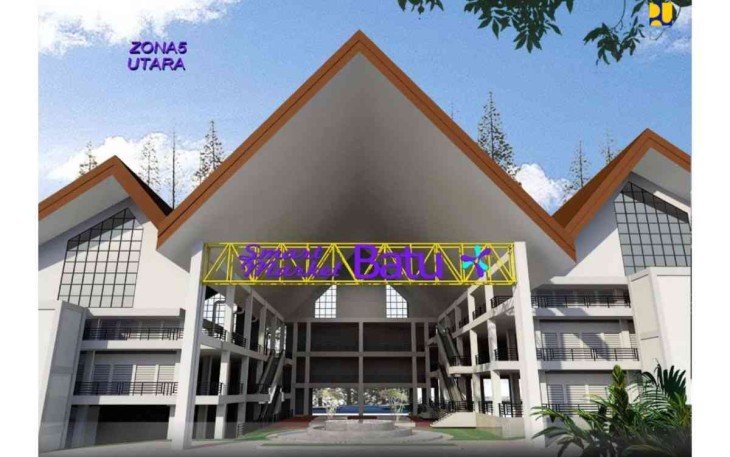 Design gambar pasar induk Kota Batu, Jawa Timur. Kamis (12/05/2022)