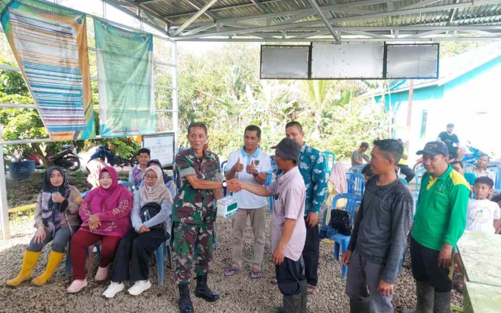 Saat kegiatan syukuran hasil panen sawah di desa Lamida Bawah. Jum'at (13/05/2022)