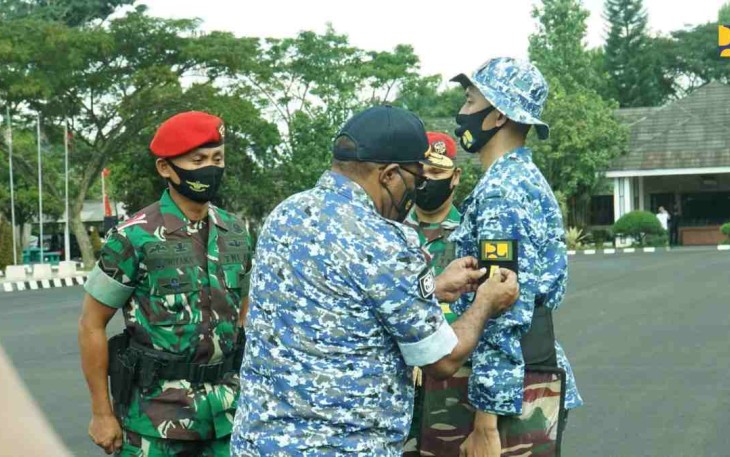 Wamen PUPR saat membuka pelatihan bela negara di Batujajar. Jum'at (13/05/2022)