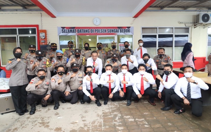 Foto bersama Kunker Kapolresta Barelang, di Zona 2 Polsek jajaran, Kamis (19/5/2022)