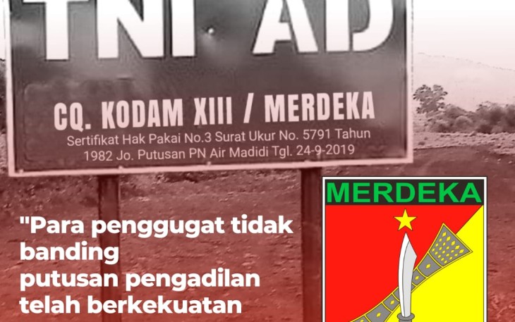 Klarifikasi terkait lahan milik TNI AD 