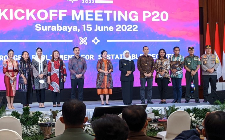 Kickoff Meeting G20 Parliamentary Speakers’ Summit (P20) digelar di salah satu hotel di Surabaya, Rabu (15/6). 
