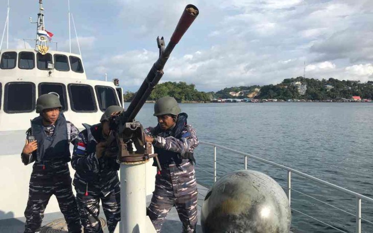 Latihan pertahanan udara jajaran Lantamal X Jayapura 