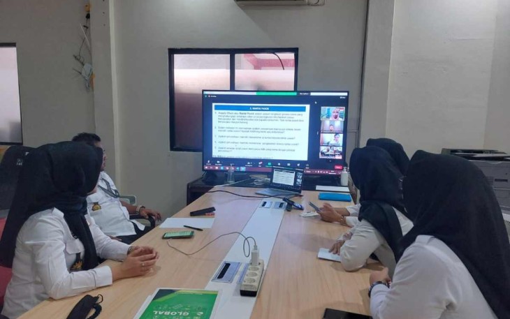 Saat sosialisasi penilaian risiko bisnis dan HAM (PRISMA) melalui virtual 